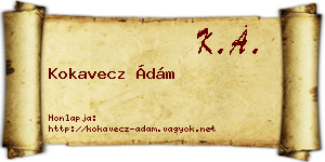 Kokavecz Ádám névjegykártya