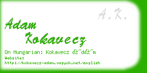 adam kokavecz business card